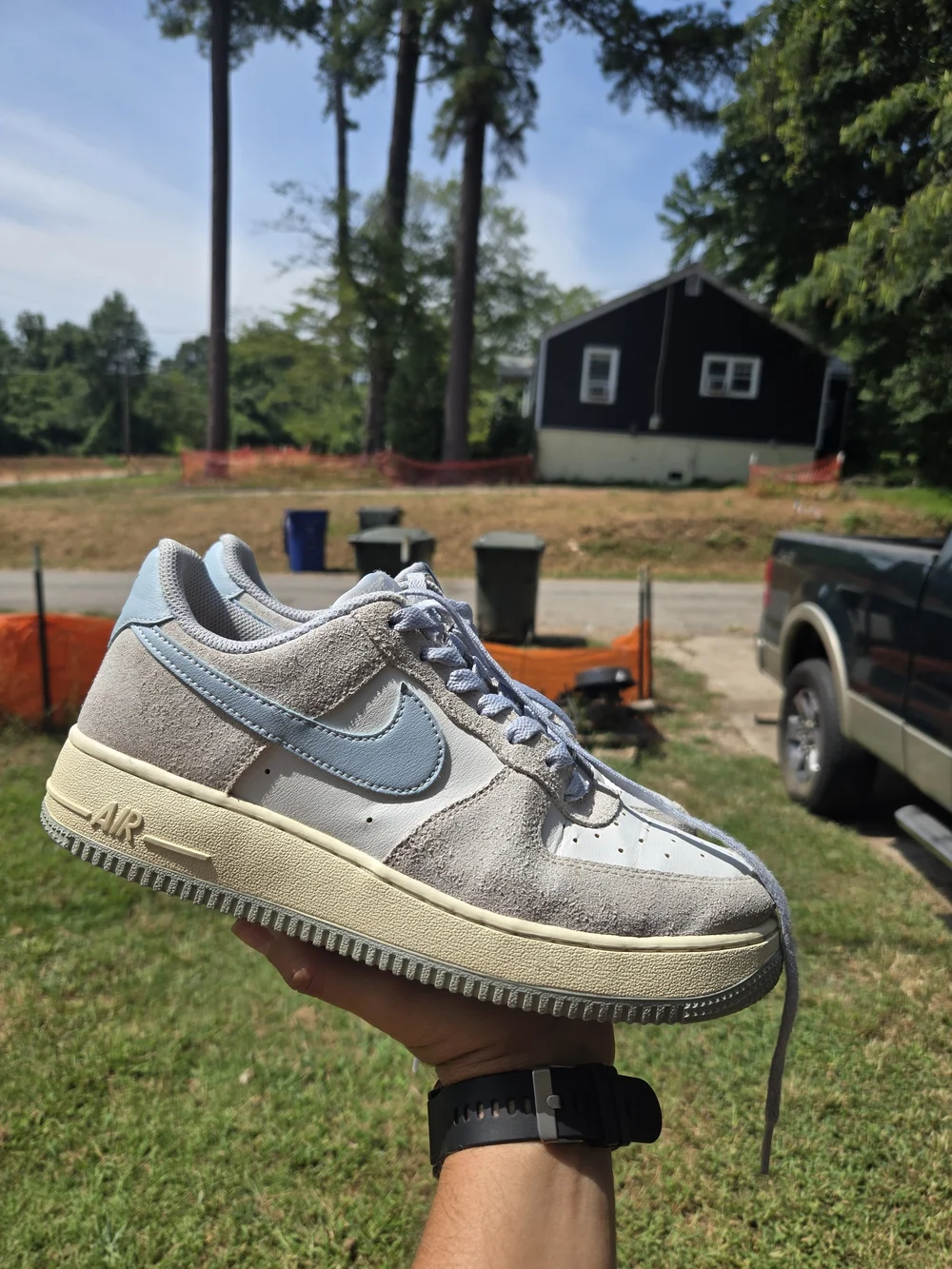 Nike Women’s Low-Top Casual Sneakers in Light Blue and Cream